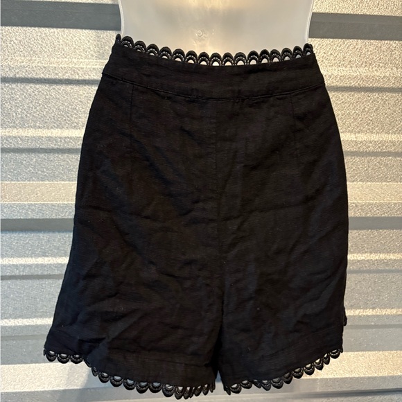 Express Black High Waist Lace Trim Shorts - Picture 2 of 3